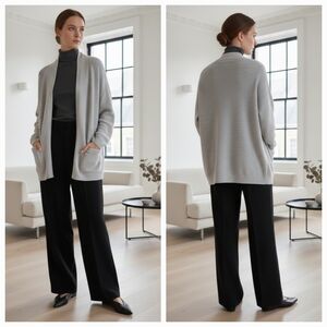 Wilfred XS Quiet Luxury Contemporary Silk Cashmere Open Texture Knit Cardigan